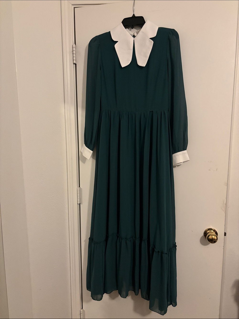 Shan Guo Guo Teal Dress with White Trim